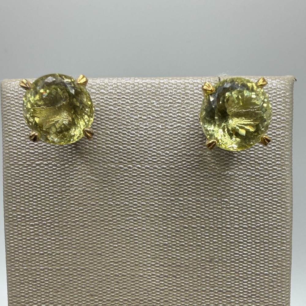 NEW Gems En Vogue Lemon Quartz Stud Earrings 925 NH